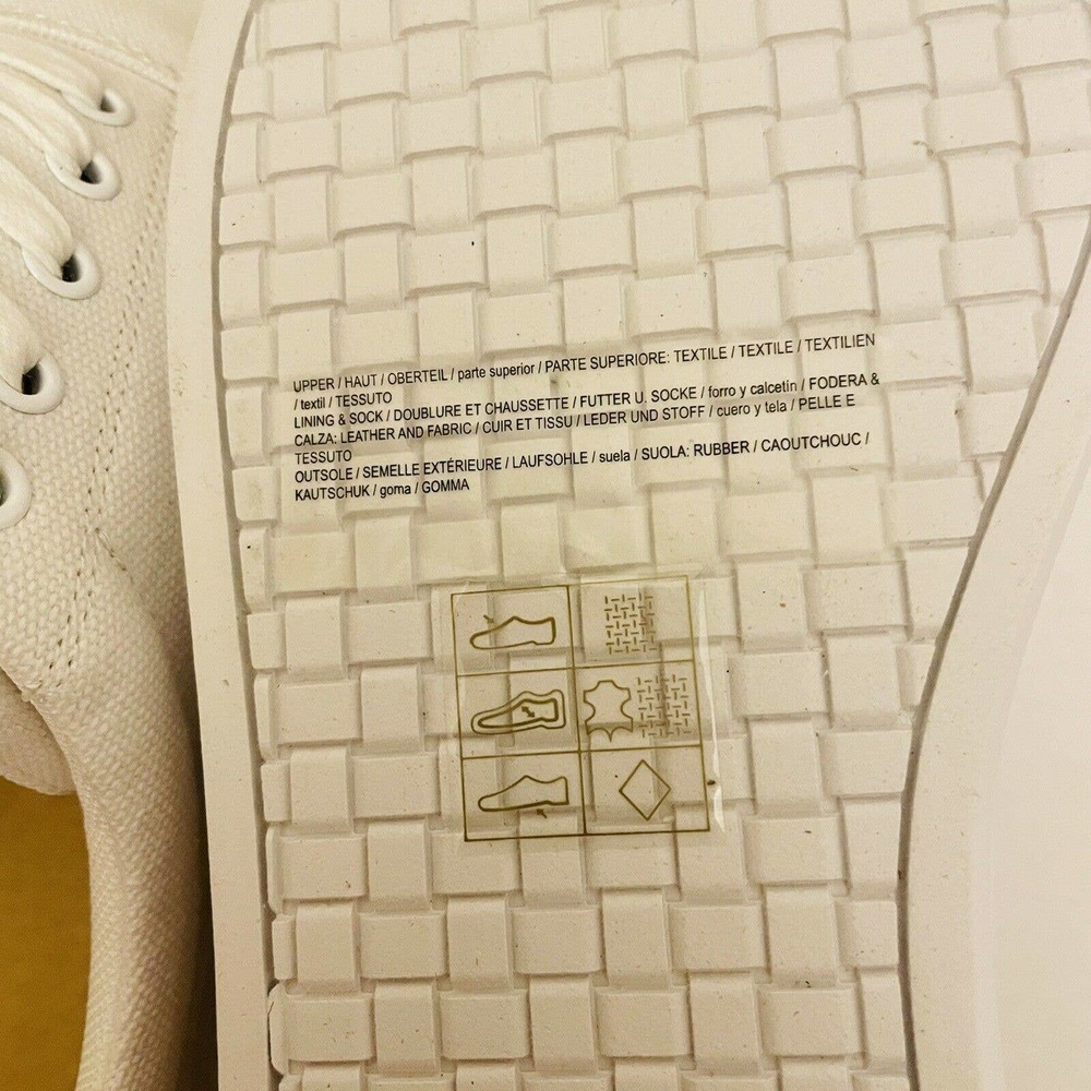 206 Collective Men's Mark Lace Up Canvas White Sneaker Various Sizes. - Picture 7 of 8